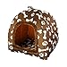 Produktbild JEELINBORE Haustierhaus Weiche Haustier Schlafsack Hundehütte Katzenhöhle Hund Katze Haus mit Drucken (Braun, 47 * 47 * 45cm)