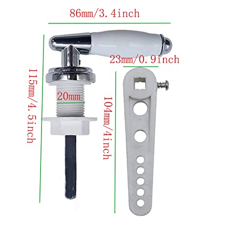 Lokatall Ceramic Toilet Flush Handle, Chrome Replacement Toilet Tank Handle Universal Fit Lavatory Toilet Cistern - Image 2