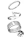 925 Sterling Silver set of 3 Textured, Double Crystal, Four Connected Above Knuckle Ring Mid Finger Top