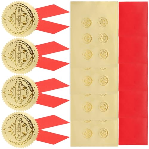Pegatinas para reconocimiento especial y detalles de graduación en color rojo