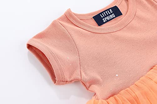 LittleSpring Little Girls Tutu Dress Summer Short-Sleeve Princess Dress4