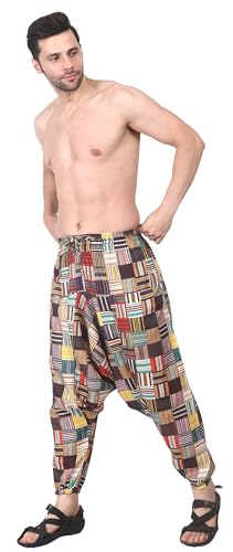 Image of Whitewhale Men's Cotton Solid Harem Pants Yoga Trousers Hippie Pant