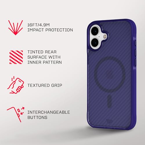 Image of Tech21 EvoArmor for iPhone 16 Plus - Compatible with MagSafe - Impact Protection Case 21x Military Standard Tested in Purple