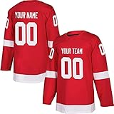 Custom Red Hockey Jerseys for Men Women Youth Personalized Printed or Sewing Team Name Number Fans Gift (1_All White)