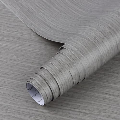 Arthome Pellicola Adesiva per mobili Grigio Legno Carta da Parati,42cmx2m Decorativo Film in vinile Impermeabile per mobili Piano lavoro,Rivestimento murale rimovibile facile da pulire