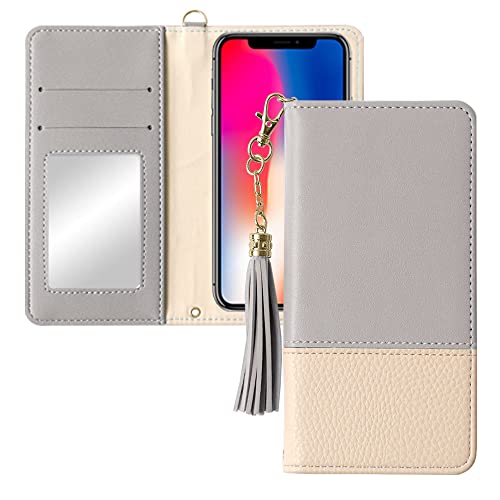 COVERARY �݊��i/���� Redmi Note 15 5G �P�[�X �蒠�^ �X�}�z�P�[�X 1���� �O���[ �S�@��Ή� �p�X�e�� �^�b�Z�� �~���[ 100062336m