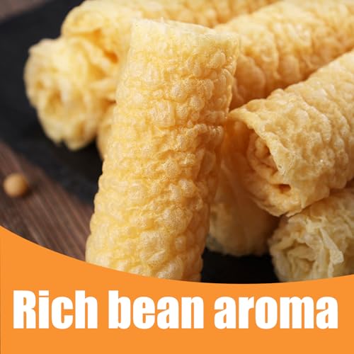 TJBXWPY Fried Bean Curd Rolls Crisp Tofu Skin Yuba Organic tofu Sheets 33.84oz Gluten-Free Golden Bean Curd Asian Vegetarian Food Crispy Yuba Rolls for Hot Pot Soy Products -(Pack of 8)