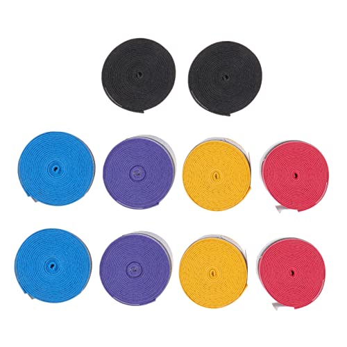 VANZACK 10pcs Slip Sweatband Grip Tapes for Tennis Rackets Absorbent Lightweight and Durable for Badminton Fishing Rods and Bicycle Handlebars