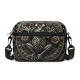 Jolamirel Gears Frog Crossbody Bag Handbag Purse for Women, Steampunk Gear Mechanical Frog Camera Crossbody Handbags Anti-theft Shoulder Bag for Travel, Daily Use