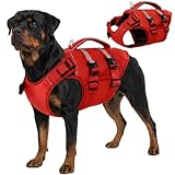 Kuoser Dog Life Jacket, High Flotation Dog Life Vest for Swimming Boating,...