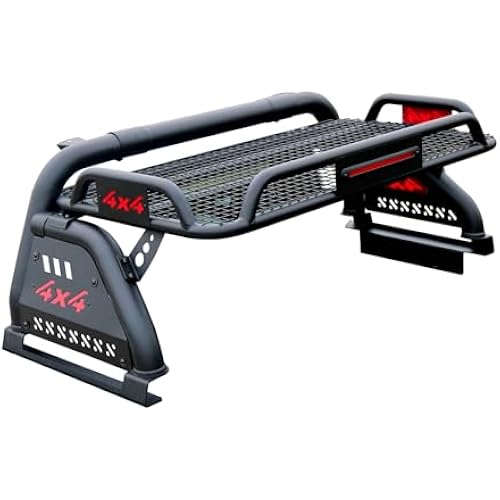 Truck Roll Bar with Cargo Basket, Third Brake Light & Light Mounting Tabs