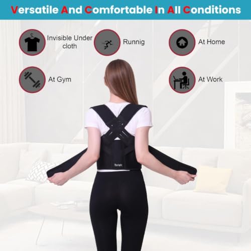 Image of Adjustable Posture Corrector Back Support Brace with Magnetic | Upper Back Shoulder Alignment Belt | Shoulder & Back Pain Relief | Lightweight Posture Correction Strap for Daily Use