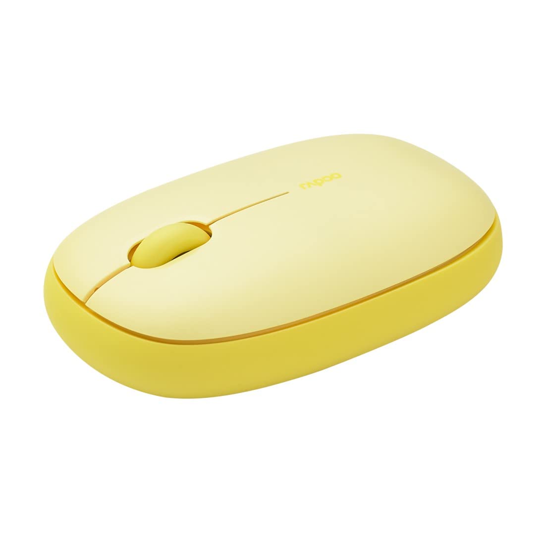 Rapoo M660 Cicha mysz bezprzewodowa 1300 DPI, czujnik 9 miesięcy, czas pracy baterii, ciche przyciski, ergonomiczna dla osób praworęcznych i leworęcznych, PC i Mac, żółta