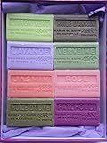 8 Seifen von La Maison du Savon in dekorativer Geschenkbox Olivenolseife, Eisenkrautseife, Rosenseife, Arganölseife, Patchouliseife und Honigseife aus der Provence je 60 gr.