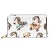 Produktbild JHGFG Mode Handtasche Reißverschluss Brieftasche Muster Süße Pinguine auf Schlittschuhen Telefon Kupplung Geldbörse Abendkupplung Blockieren Leder Brieftasche Multi Card Organizer