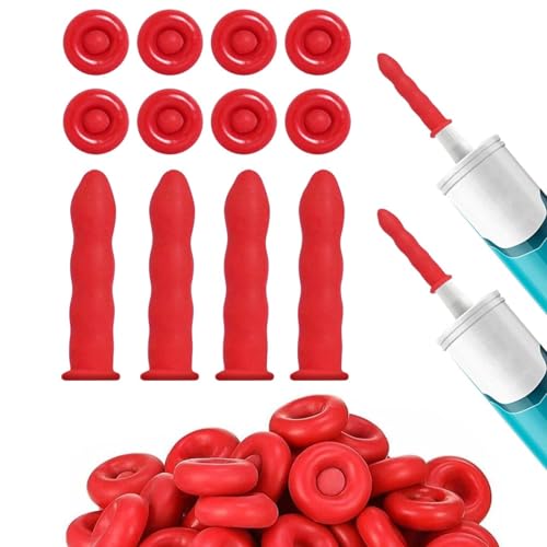 Image of Caulk Tube Sealer Caps Caulk Saver Caps Caulking Tube Sealing Caps Caulk Finishing Tool Caulk Saver Cover Latex Seal Covers for Sealing and Preserving, Red (50 Pcs)