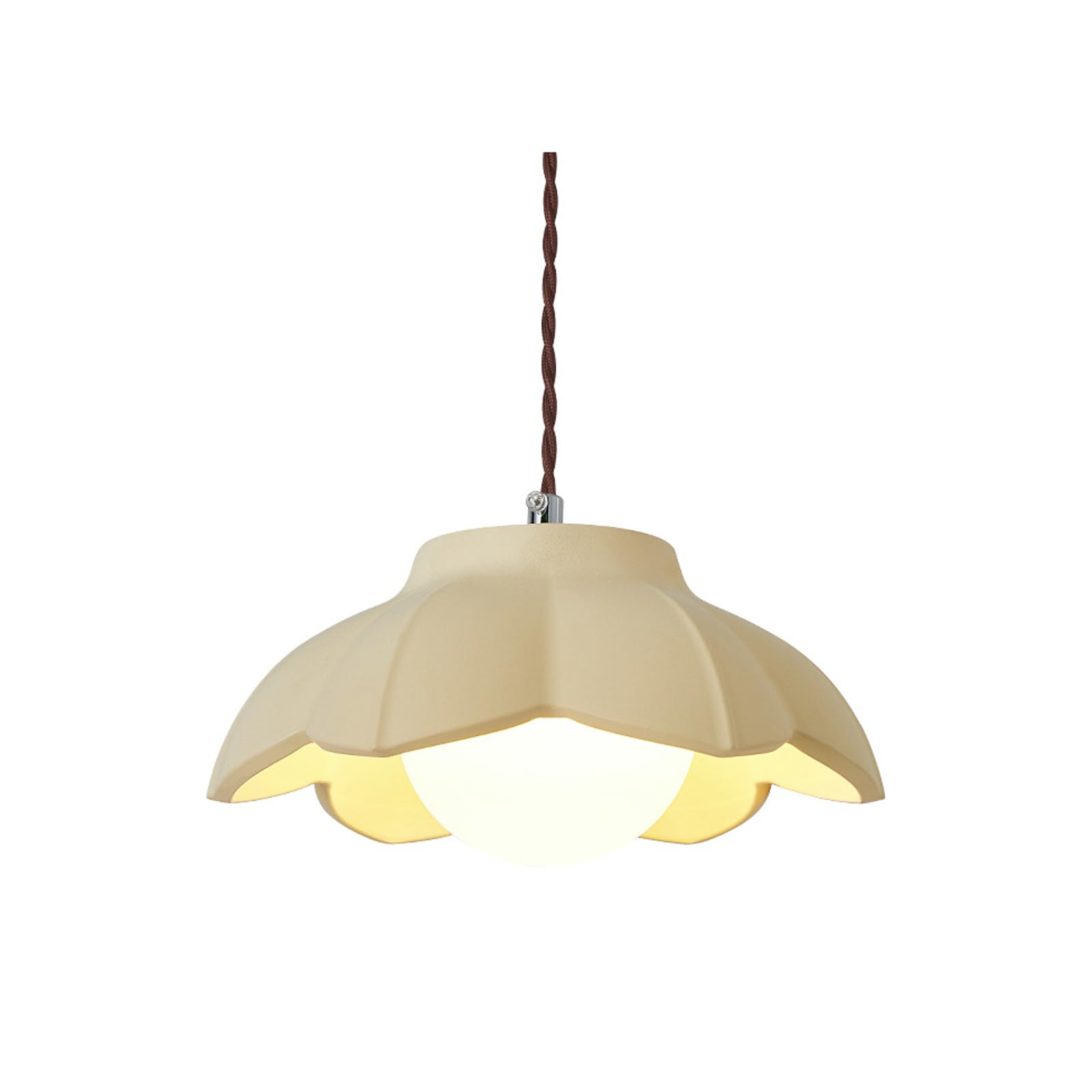 Franse crèmekleurige kroonluchter Scandinavische moderne hanglamp hars bloemvorm hangende plafondlamp voor meisjes slaapkamer restaurant eetkamer