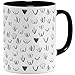 OM3&reg; witzige Doodle Kaffeetasse mit Vaginas Vulva - Muschi Tasse Mumu-Muster - Keramik Becher - 11oz 325ml - Rundumdruck - Schwarz