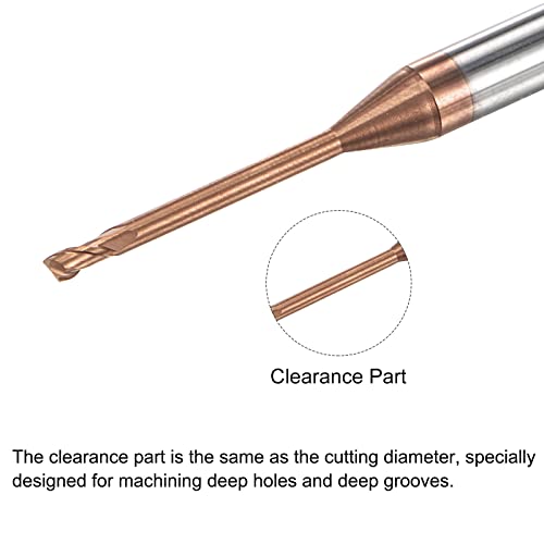 Image of uxcell Square Nose End Mill, 1.5mm Solid Carbide AlTiSin Coated Long Reach CNC Router Bits 2 Flutes Milling Cutter with Extended Neck, 16mm Cutting Length 4mm Shank