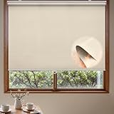 Adliy 防炎ロールスクリーン 防炎ロールカーテン プルコード式 幅50cm 高さ120cm エクルベージュ 1級遮光 ロールカーテン ロールスクリーン 遮熱断熱 防水防油 UVカット 噪音軽減 省エネ対策 リビング 子供部屋 オフィス・店舗