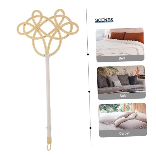 CHILDWEET Practical Rug Beater Quilt Clean Duster Extended Handle Imitation Rattan Weave