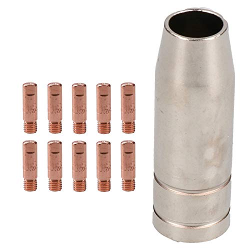 1 shroud & 10 x 1.0mm Contact Tips MIG Welding Binzel Style Euro Torch MB15