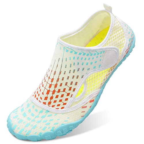 Womens And Mens Water Shoes Thicken Soles Cozy Breathable Barefoot Athletic Aqua Shoes For Beach Swim Pool Diving Hiking Water Sports 8.5 Women/7.5 Men #TOP6