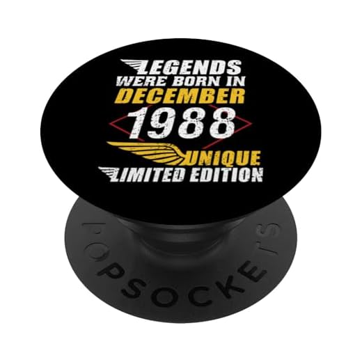 Cumpleaños Diciembre 1988 Edición Limitada Regalo Vintage PopSockets PopGrip Adhesivo