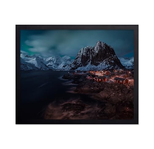 Monem Art Fishing Village in Winter Print - Cloudy Night