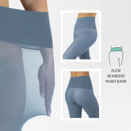 Image of CALZITALY Seamless Tights, 50 DEN High-Waist Pantyhose with no seams, Multi Color Opaque Tights - S, XXL, Italian Hosiery