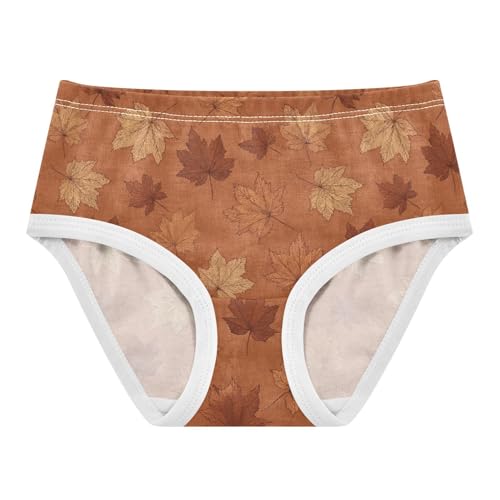 Girls Underwear Soft Cotton Maple Leave Kids Panties in Sizes 2/3t, 4t, 5t, 6 and 8