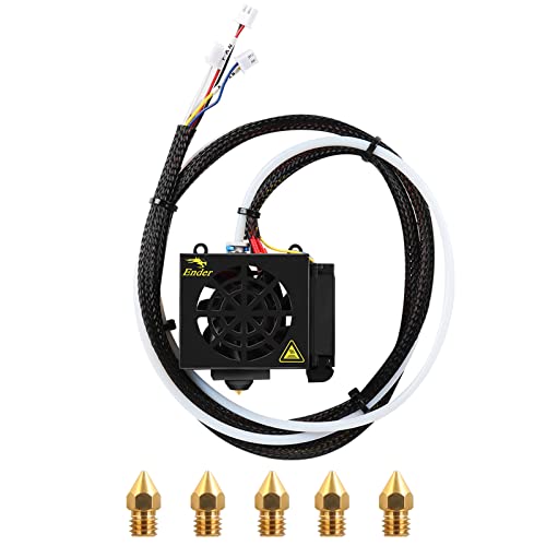 Creality Ender 6 Full Hotend, piezas de repuesto para impresora 3D ensambladas completo Hotend Kit con tubo de teflón, ventilador, extremo caliente y carcasa metálica para Ender 6 Cover