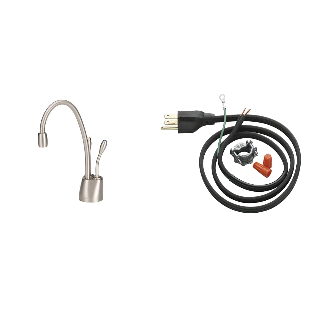 InSinkErator Contemporary Instant Hot And Cold Water Dispenser Faucet,  Satin Nickel, F-HC1100SN F-1000S Standard Under Sink Water Filtration  System