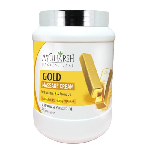 Gold Massage Cream with Vitamin E and Gold Dust Aroma Oil for Glo...