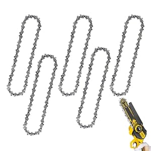 Mini Chainsaw Chain 6 Inch Hand Chain Saw Replacement Chains with 37 Drive Links 5PCS 1/4" LP 0.043" Gauge Cordless Electric Portable Mini Chainsaw Guide Chain for Branch Pruning Tree Trimming