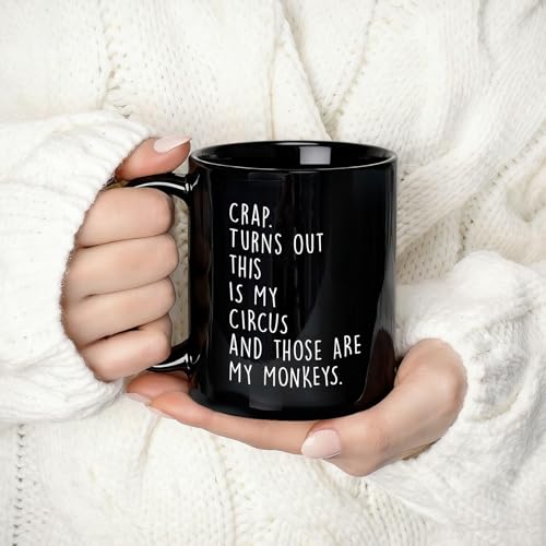 Taza de café negra 11 oz con diseño gracioso para cumpleaños miniatura 3