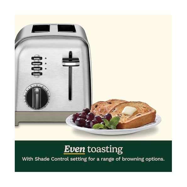 Cuisinart-CPT-160P1-Metal-Classic-2-Slice-Toaster-Brushed-Stainless-Steel-6-Shade-Settings-15-Wide-Slots-for-Bagels-Bread-DefrostReheat-Functions-Extra-Lift-Lever-Slide-Out-Crumb-Tray