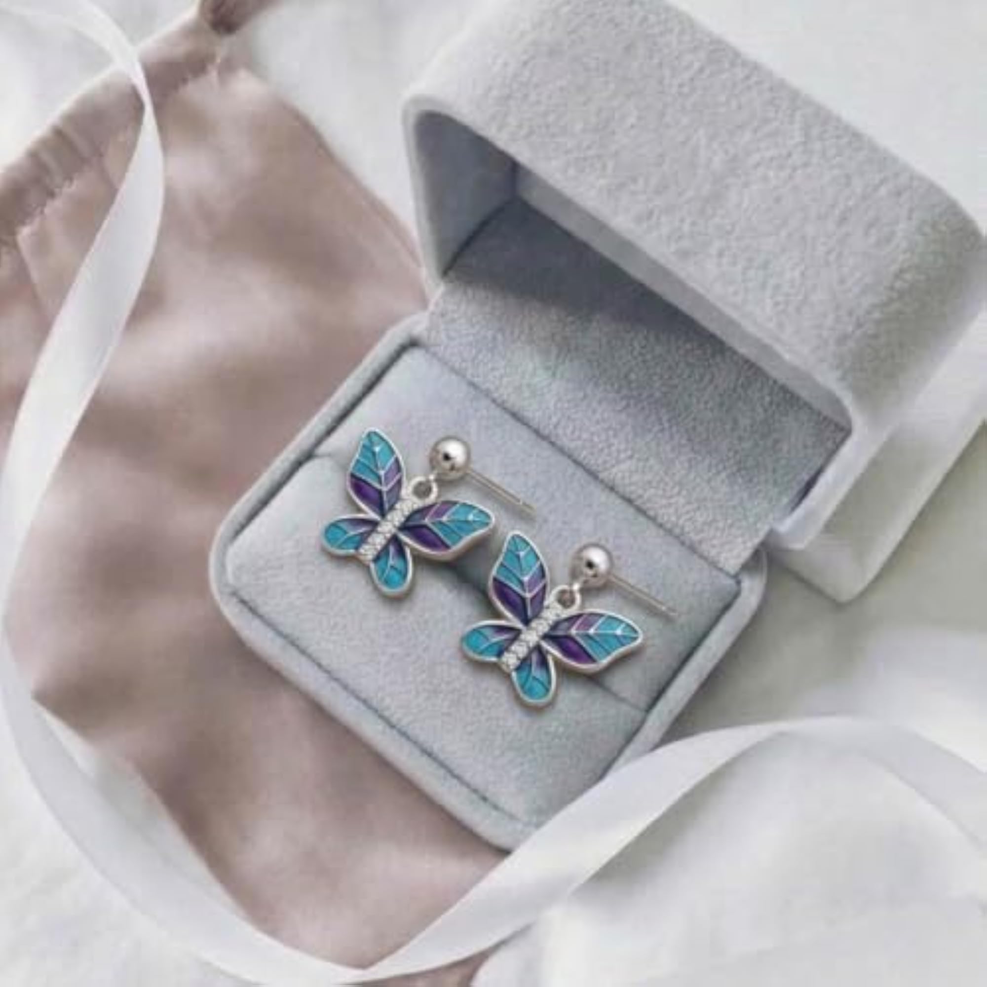 Stylish Multicolor Enamel Earrings, Vibrant Design