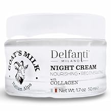Delfanti-Milano GOATS MILK with COLLAGEN Nourishing and Regenerating NIGHT CREAM Face and Neck Moisturizer Made in Italy