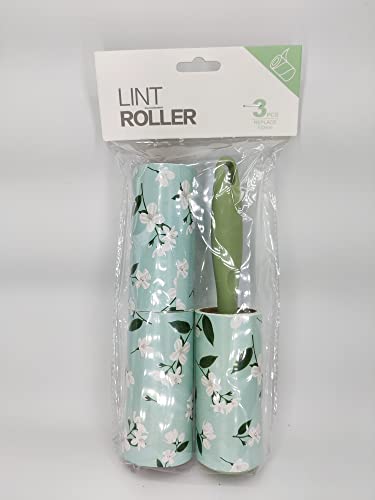 Image of House of Quirk Lint Rollers Brush Reusable Sticky Picker Cleaner Roller Easy-Tear Sheets Pet Hair Roller 10cm, Set of 3 Rolls 180 Sheets, 60 Sheets Each roll - Green Autumn