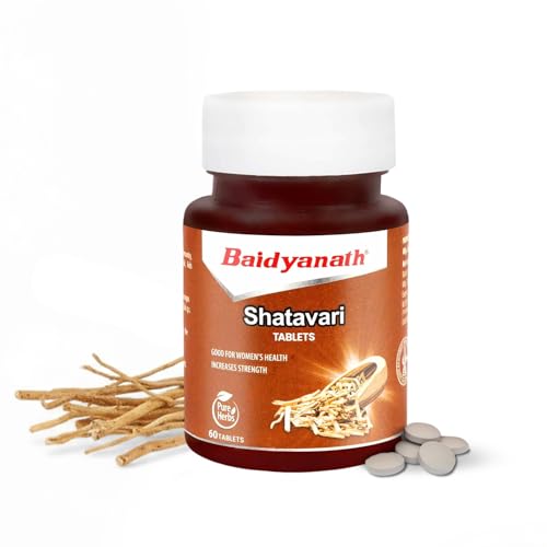 Baidyanath Ayurved Shatavari Tablets - 60 Tabs (250mg / Per Serving) | Hormonal Balance and Wellness Support for Women