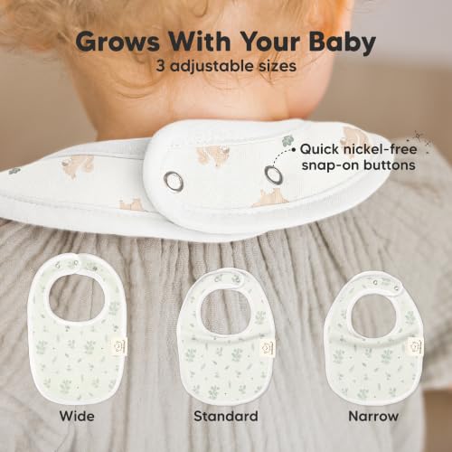 Image of KeaBabies 8-Pack Organic Baby Bibs for Drooling and Teething (Prairie) | Soft Cotton Bibs for Baby Girl, Boy, Extra Absorbent, Easy to Clean & Put On, Toddler, Newborn, Infant 0-24 Months