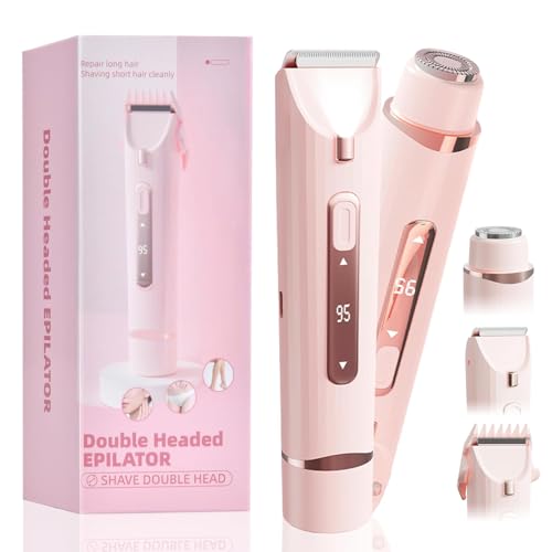Rasoir Electrique Femme, Épilateur Bikini 2 en 1 pour Femmes, Rechargeable Rasoir Électrique Corporel sans Fil pour Visage, Maillot, Aisselles, Jambes