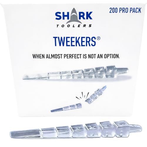 Tweekers Transparent Shims – Invisible Precision Leveling Wedges for Cabinets, Baseboards, Countertops &amp; Toilets – Professional Finish Carpentry Tool – Interior Home Install – 200 Pack