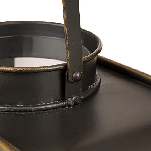 Glitzhome Metal Lantern, 13 Inch, Black #TOP5