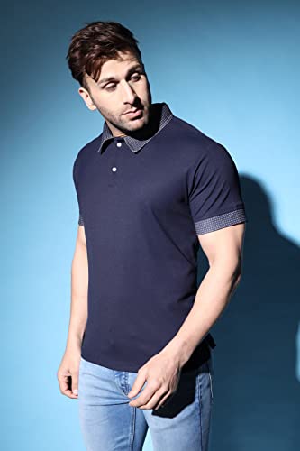 Image of GRECIILOOKS Fitted Half Sleeve T-Shirt | Polo T-Shirt for Men | Plain T Shirt | Casual T Shirt for Men | Men T Shirt