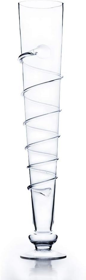 WGV Trumpet Vase, Open Width 6", Height 17.5", Taper Down (Multiple Sizes Choices) Clear Glass Floral Planter Centerpiece, Wedding Event Home Decor, 1 Piece (VTV2618)