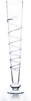 WGV Trumpet Vase, Open Width 4.25", Height 25.5", Vine Swirl Multiple Sizes Choices Clear Glass Floral Planter Centerpiece, Wedding Event Home Decor, 1 Piece VTV1124