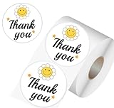 1000 Pcs 1.5“ Smiley Thank You Stickers for Small Business,Adhesive Labels for Envelopes,Gift Wrap, Birthday Party Favors