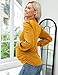 Maternity Sweater Shirts Women's Knit Ribbed Maternity Top Mock Neck Long Sleeve Shirts Pregnant Ruched Tunic Pullover Sweater Yellow L